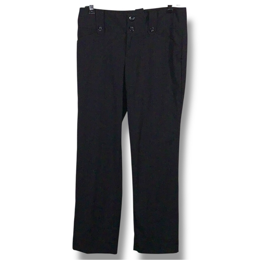 Size 1 Old Navy Black Pinstripe Dress Pants Stretch Straight Leg Y2K Style